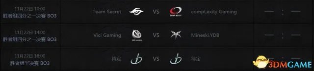 DOTA2完美大师赛主赛事赛程公布 11月22日巅峰对决