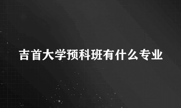 吉首大学预科班有什么专业