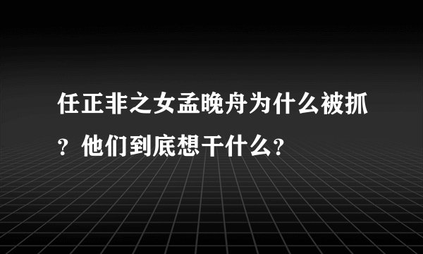 任正非之女孟晚舟为什么被抓？他们到底想干什么？