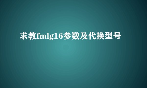 求教fmlg16参数及代换型号