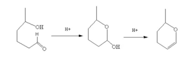 5-羟基己醛在干燥氯化氢存在下发生化学反应,主要产物是？