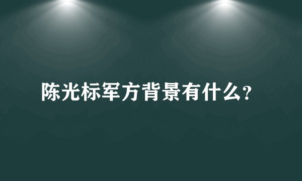 陈光标军方背景有什么？
