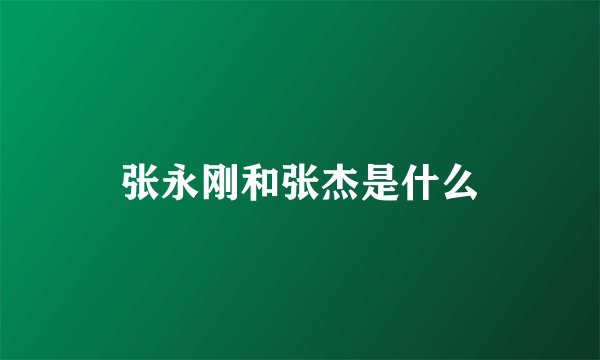 张永刚和张杰是什么