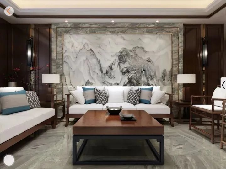 不知道背景墙用什么合适？看了天然石材山水画再决定。
