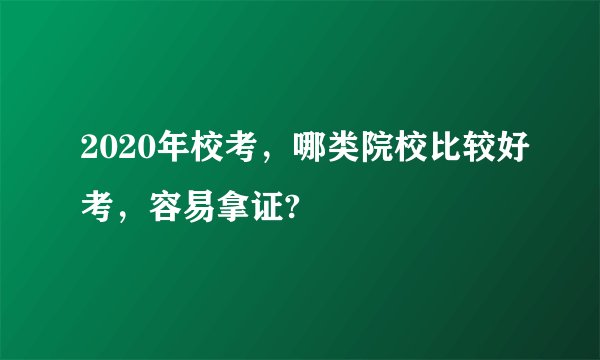 2020年校考，哪类院校比较好考，容易拿证?