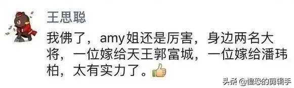 如何看待王思聪说潘玮柏的老婆是Amy的一名大将？