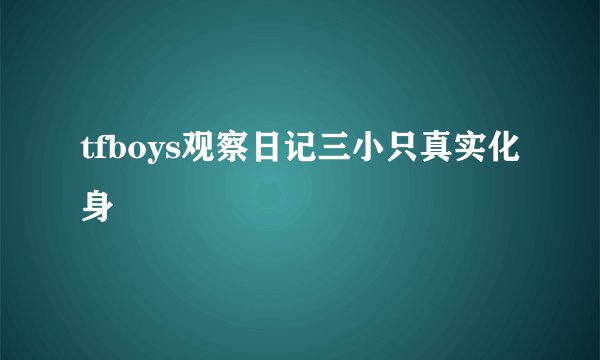 tfboys观察日记三小只真实化身