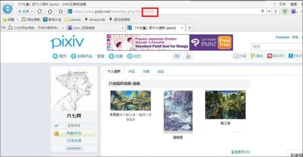 怎样在P站搜索作品ID或者画师?