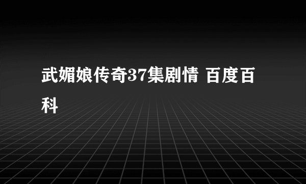 武媚娘传奇37集剧情 百度百科