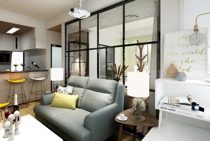 48平现代简约的客厅装修效果图