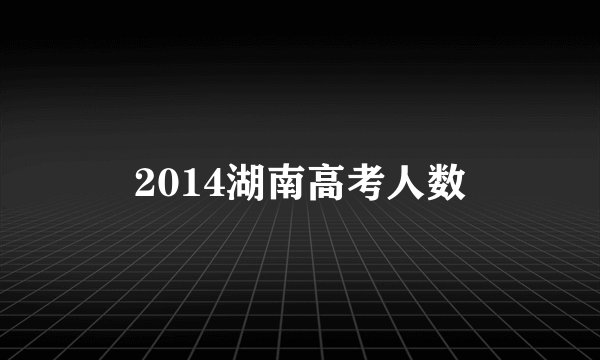 2014湖南高考人数