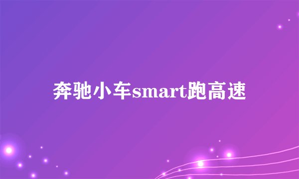 奔驰小车smart跑高速