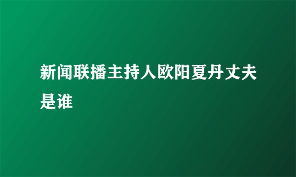 新闻联播主持人欧阳夏丹丈夫是谁