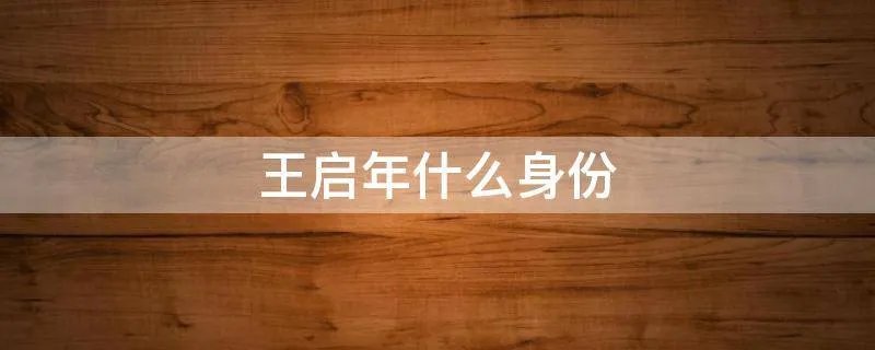 王启年什么身份