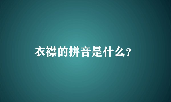 衣襟的拼音是什么？