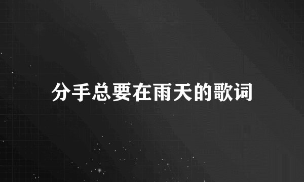 分手总要在雨天的歌词