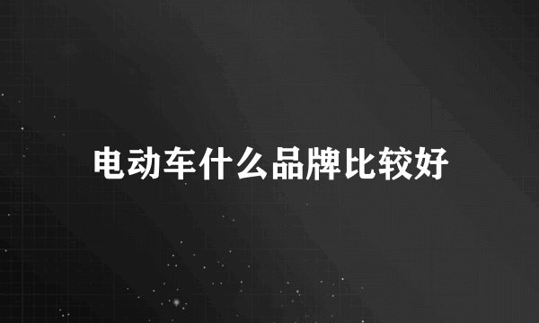 电动车什么品牌比较好