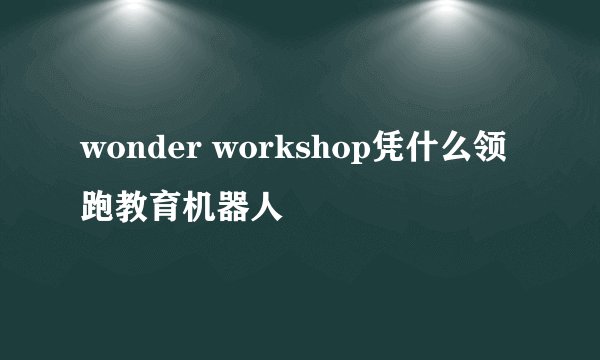 wonder workshop凭什么领跑教育机器人