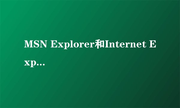 MSN Explorer和Internet Explorer有什么区别？