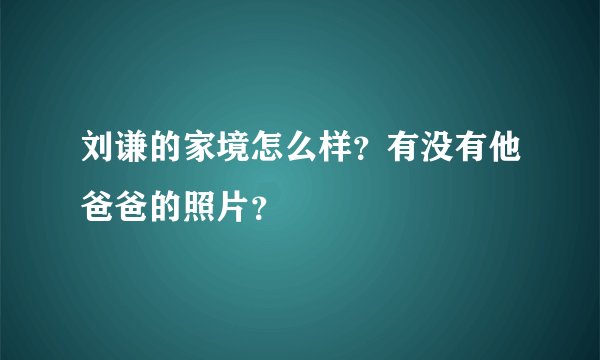 刘谦的家境怎么样？有没有他爸爸的照片？