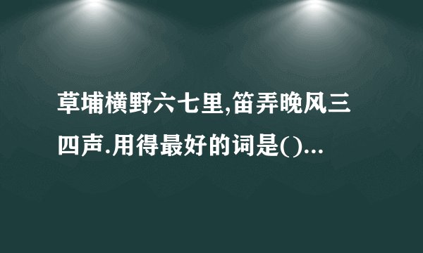 草埔横野六七里,笛弄晚风三四声.用得最好的词是(),因为()