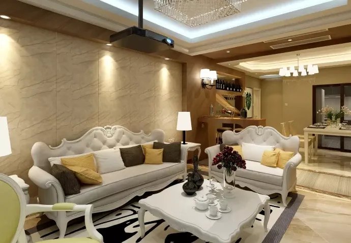 48平现代简约的客厅装修效果图