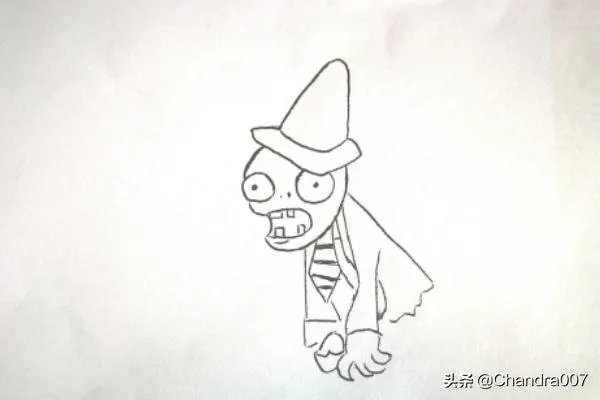 路障僵尸简笔画怎么画？