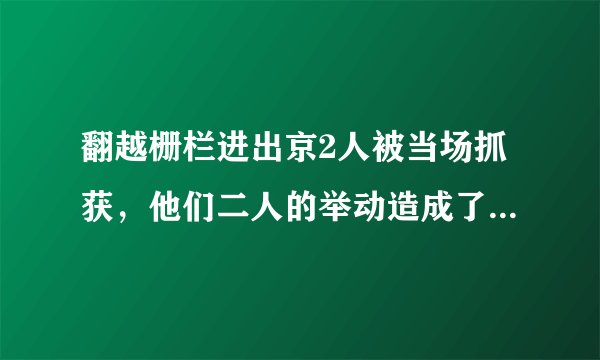 翻越栅栏进出京2人被当场抓获，他们二人的举动造成了怎样的恶劣影响？