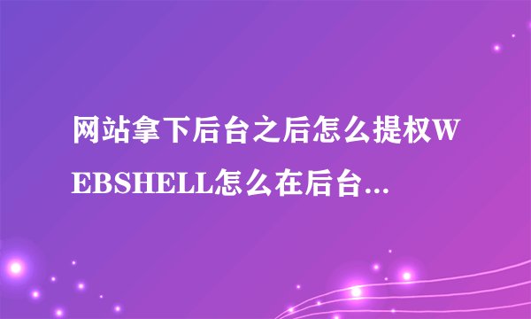 网站拿下后台之后怎么提权WEBSHELL怎么在后台修改他的网页？