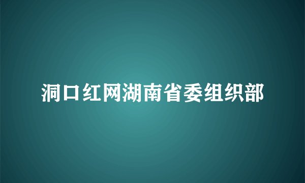 洞口红网湖南省委组织部
