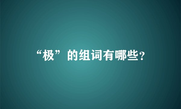 “极”的组词有哪些？