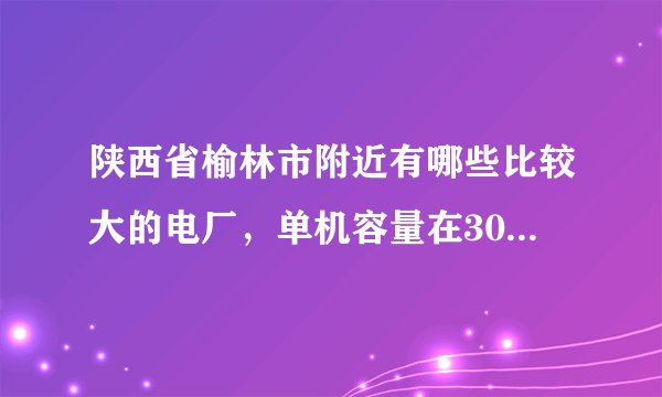 陕西省榆林市附近有哪些比较大的电厂，单机容量在300MW以上的，具体位置在哪里？
