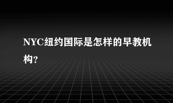NYC纽约国际是怎样的早教机构？