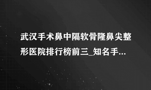 武汉手术鼻中隔软骨隆鼻尖整形医院排行榜前三_知名手术鼻中隔软骨隆鼻尖美容整形医院排名【附价格】