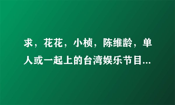 求,花花,小桢,陈维龄,单人或一起上的台湾娱乐节目。急!答案全的话会追加分数?