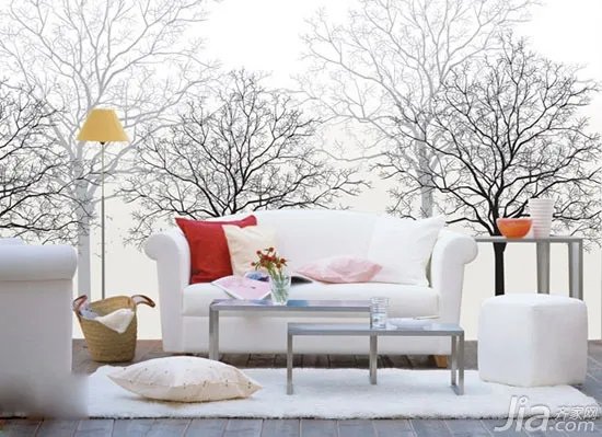 14款手绘沙发背景墙 客厅里的别致风景