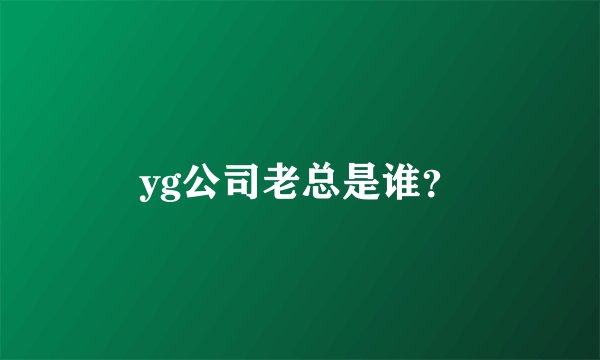 yg公司老总是谁？