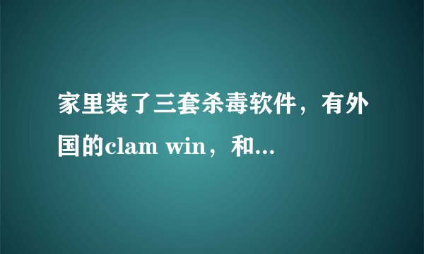 家里装了三套杀毒软件，有外国的clam win，和360，瑞星，这三个可以不用哪个？
