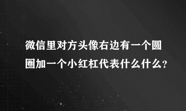 微信里对方头像右边有一个圆圈加一个小红杠代表什么什么？