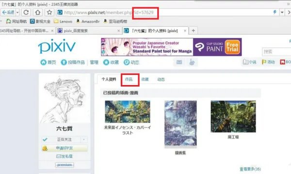 怎样在P站搜索作品ID或者画师?