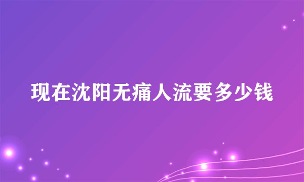 现在沈阳无痛人流要多少钱