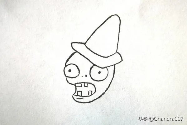 路障僵尸简笔画怎么画？