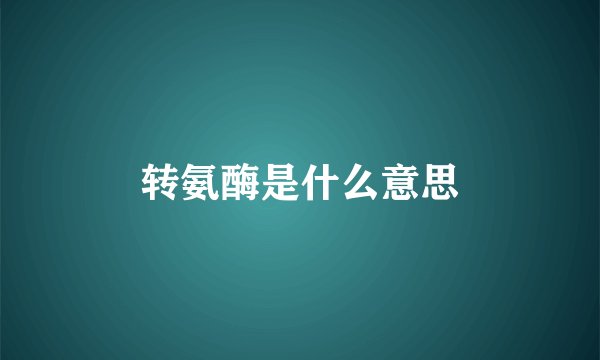 转氨酶是什么意思