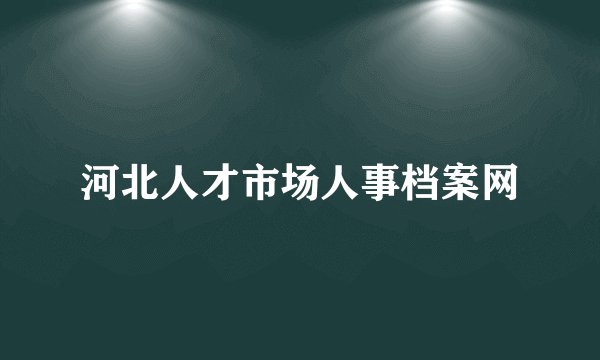 河北人才市场人事档案网