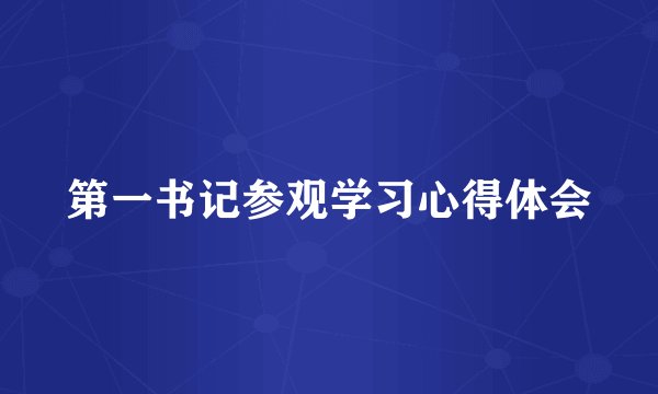 第一书记参观学习心得体会