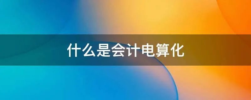 什么是会计电算化