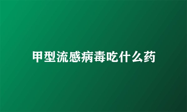 甲型流感病毒吃什么药