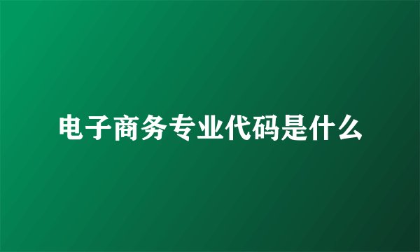 电子商务专业代码是什么