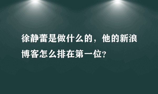 徐静蕾是做什么的，他的新浪博客怎么排在第一位？