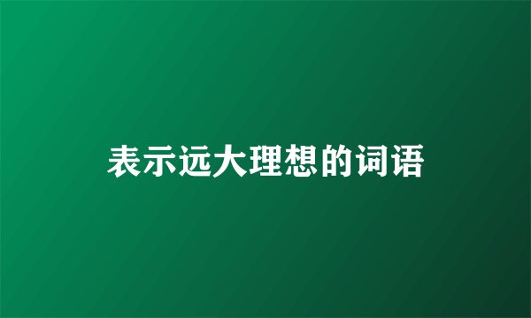 表示远大理想的词语